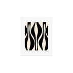 Mid Century Modern Abstract Lounge Pattern in Black and Almond Cream  Art Print Gallery Image 1