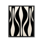 Mid Century Modern Abstract Lounge Pattern in Black and Almond Cream  Framed Canvas Print Gallery Image 8