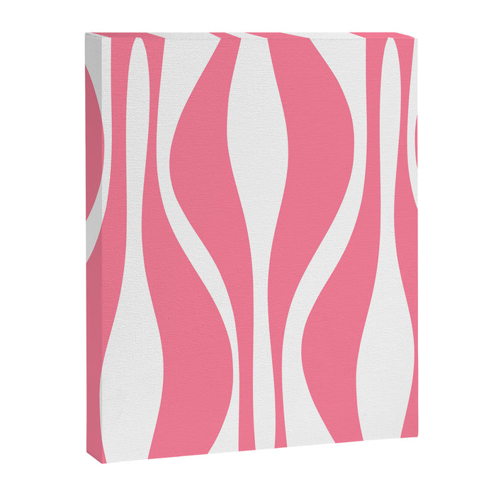 Mid Century Modern Abstract Lounge Pattern in Pink and White Canvas Print Gallery Image 1