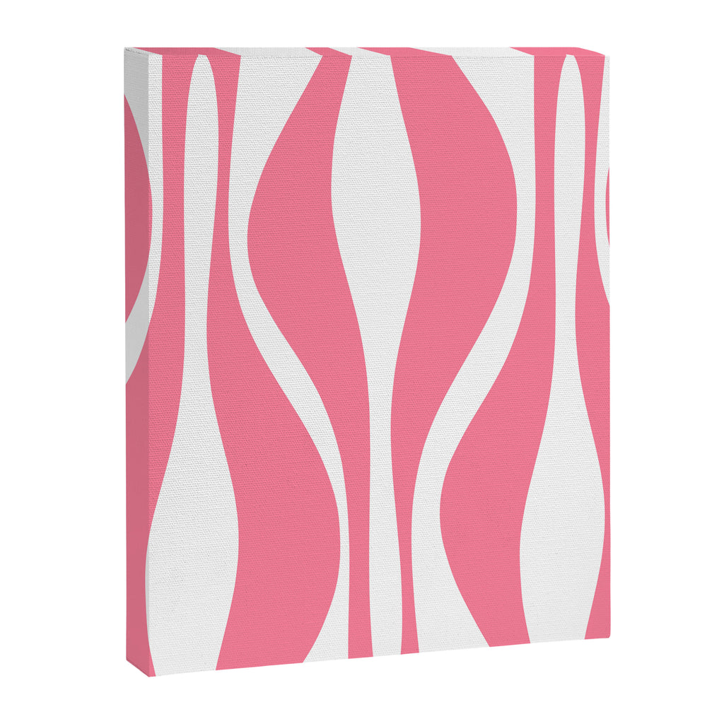 Mid Century Modern Abstract Lounge Pattern in Pink and White Canvas Print Gallery Image 8