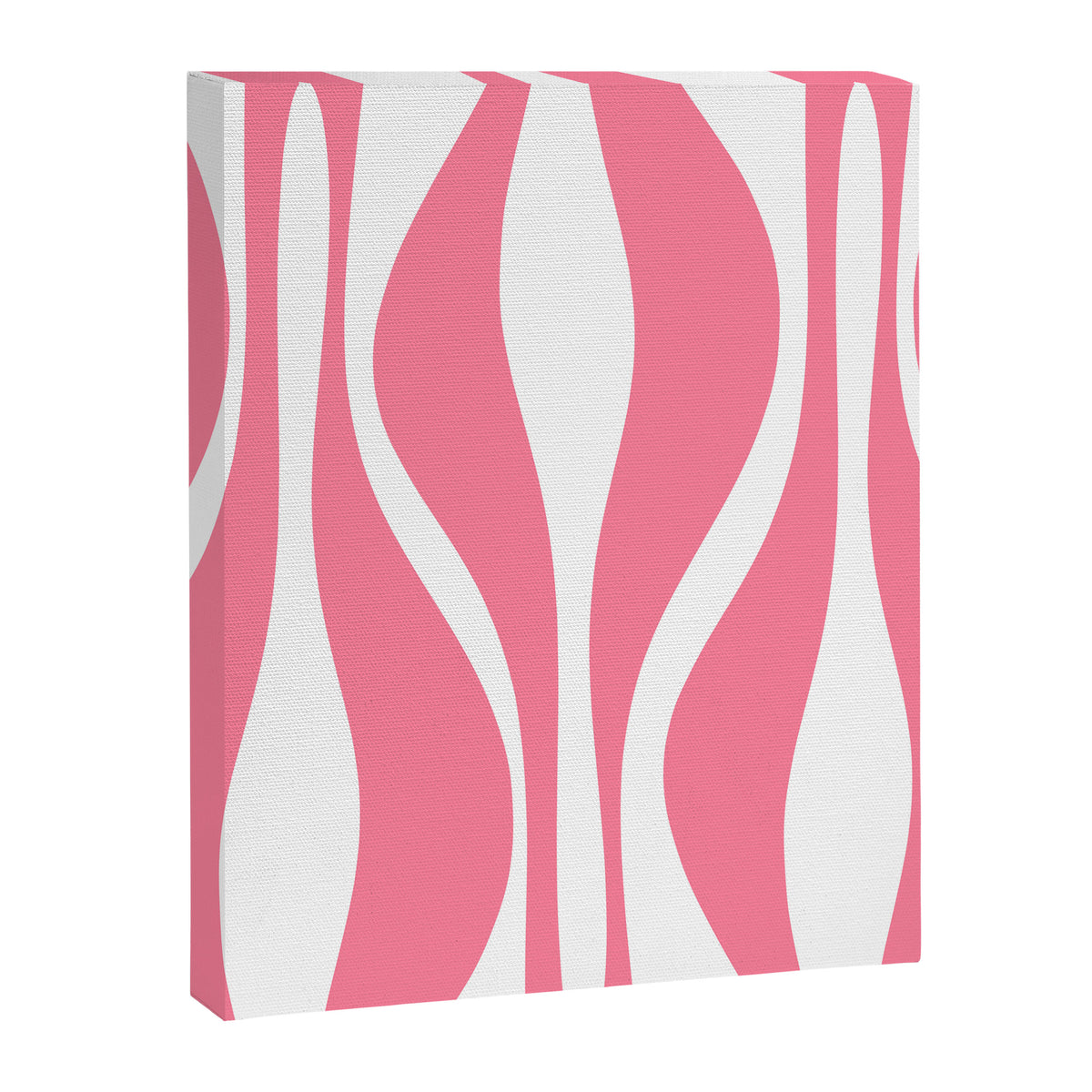 Mid Century Modern Abstract Lounge Pattern in Pink and White Canvas Print Gallery Image 8