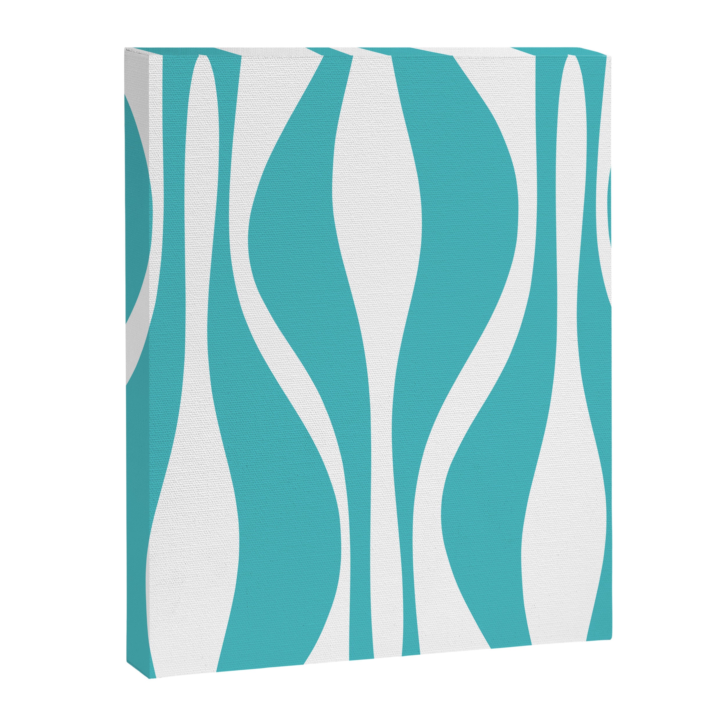 Mid Century Modern Abstract Lounge Pattern in Turquoise Canvas Print Gallery Image 8