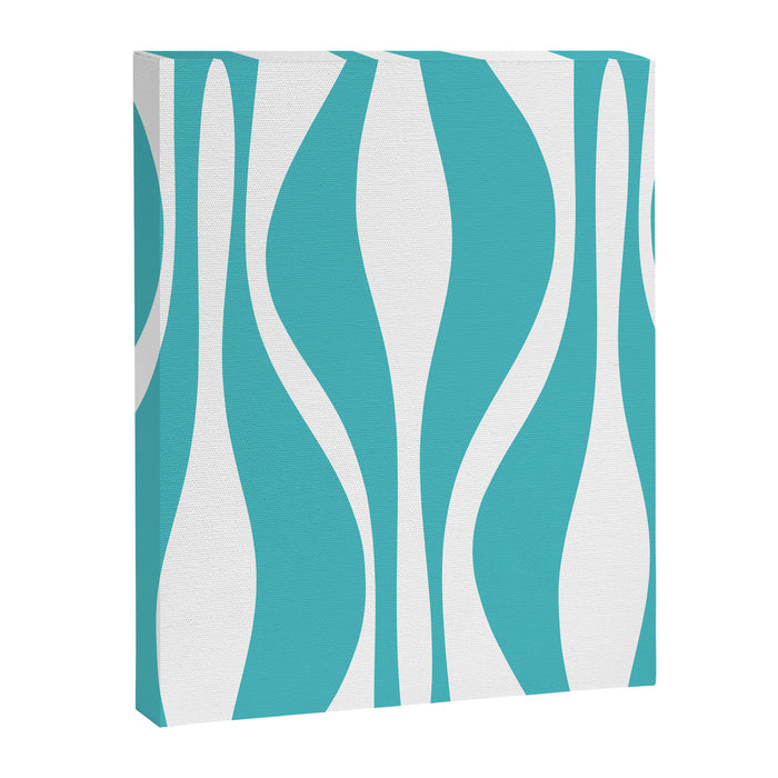 Mid Century Modern Abstract Lounge Pattern in Turquoise Canvas Print Gallery Image 1