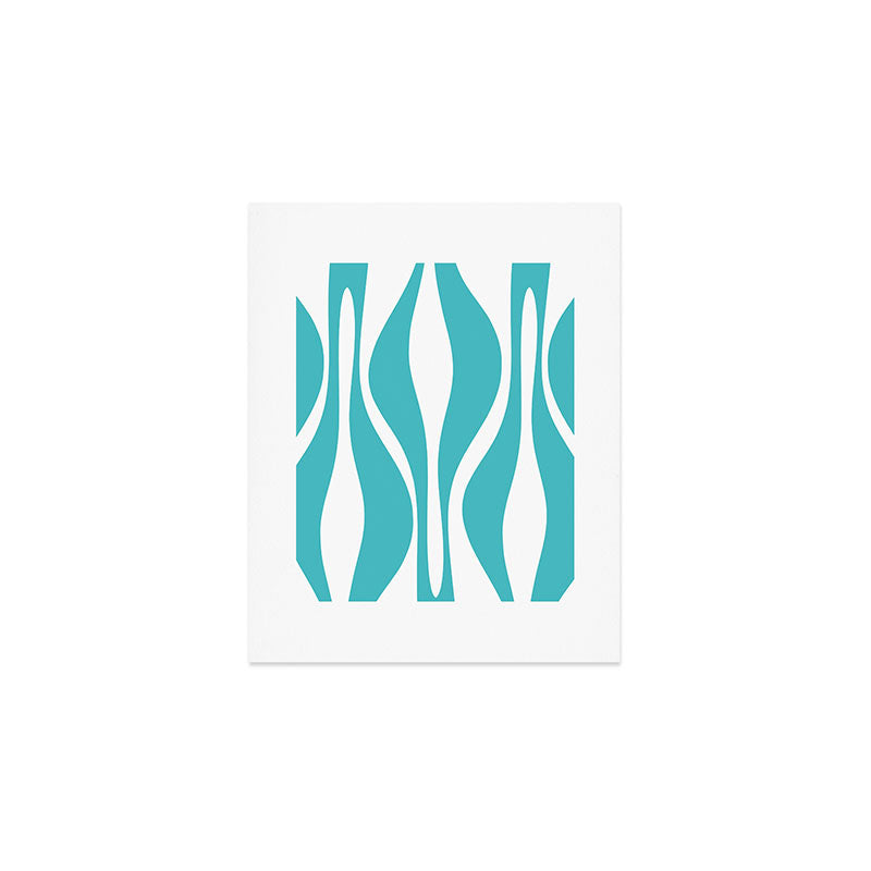 Mid Century Modern Abstract Lounge Pattern in Turquoise Art Print Gallery Image 1