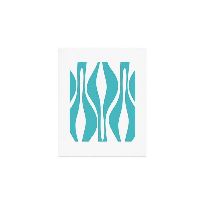 Mid Century Modern Abstract Lounge Pattern in Turquoise Art Print Gallery Image 1