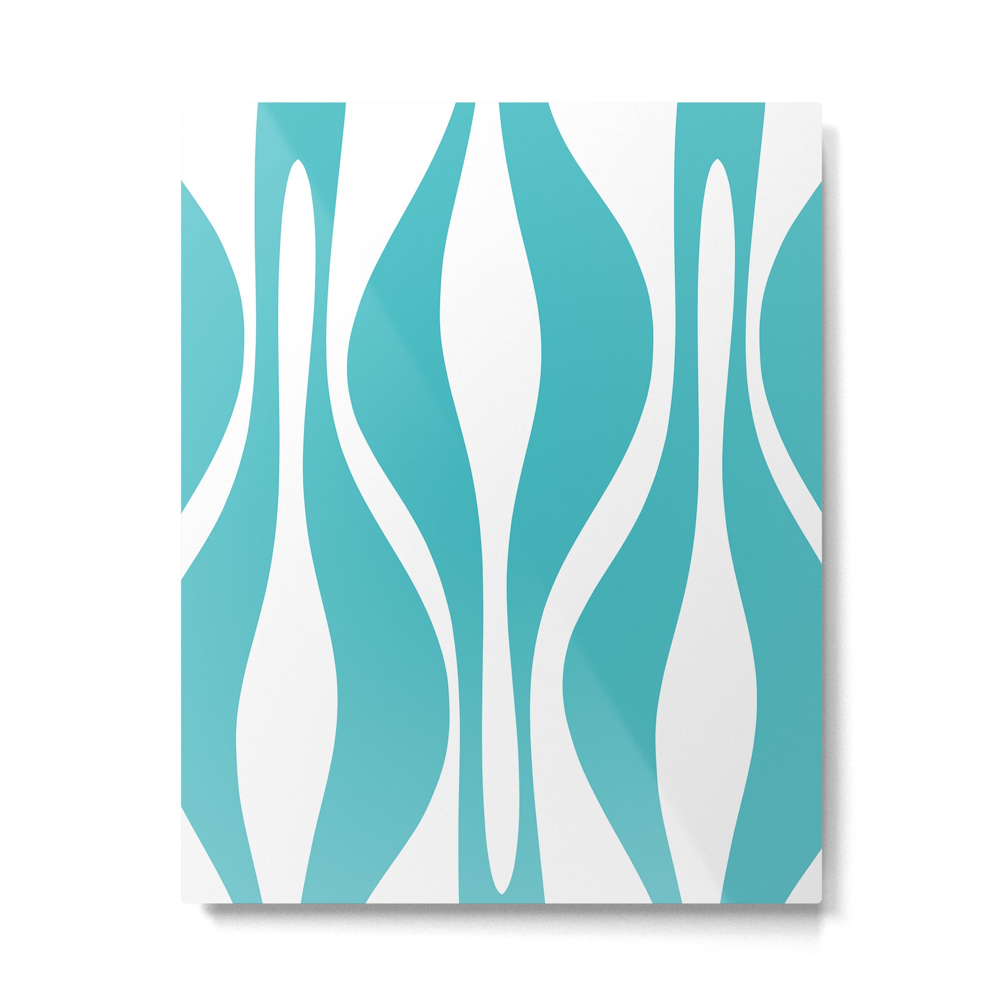 Mid Century Modern Abstract Lounge Pattern in Turquoise Metal Print Gallery Image 6