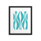 Mid Century Modern Abstract Lounge Pattern in Turquoise Framed Art Print Gallery Image 6