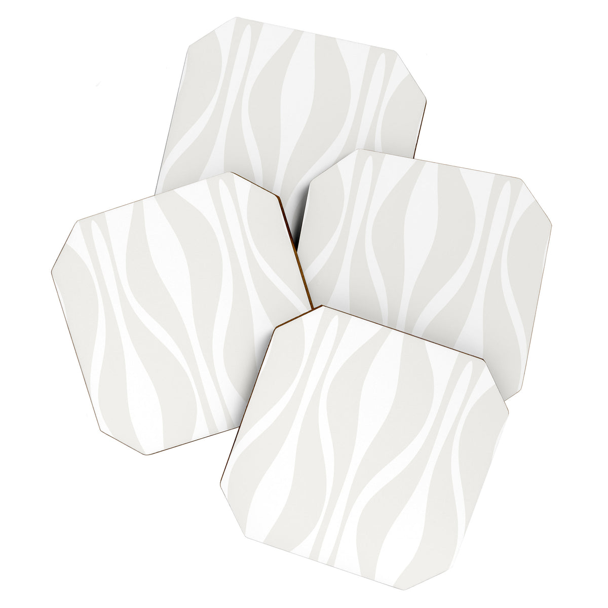 Mid Century Modern Abstract Lounge Pattern in White Coaster Gallery Image 1