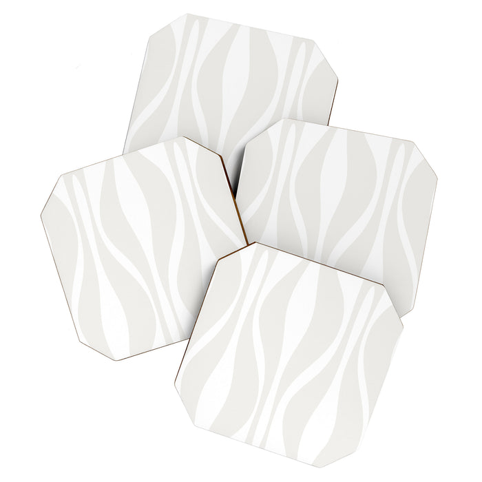Mid Century Modern Abstract Lounge Pattern in White Coaster Gallery Image 1