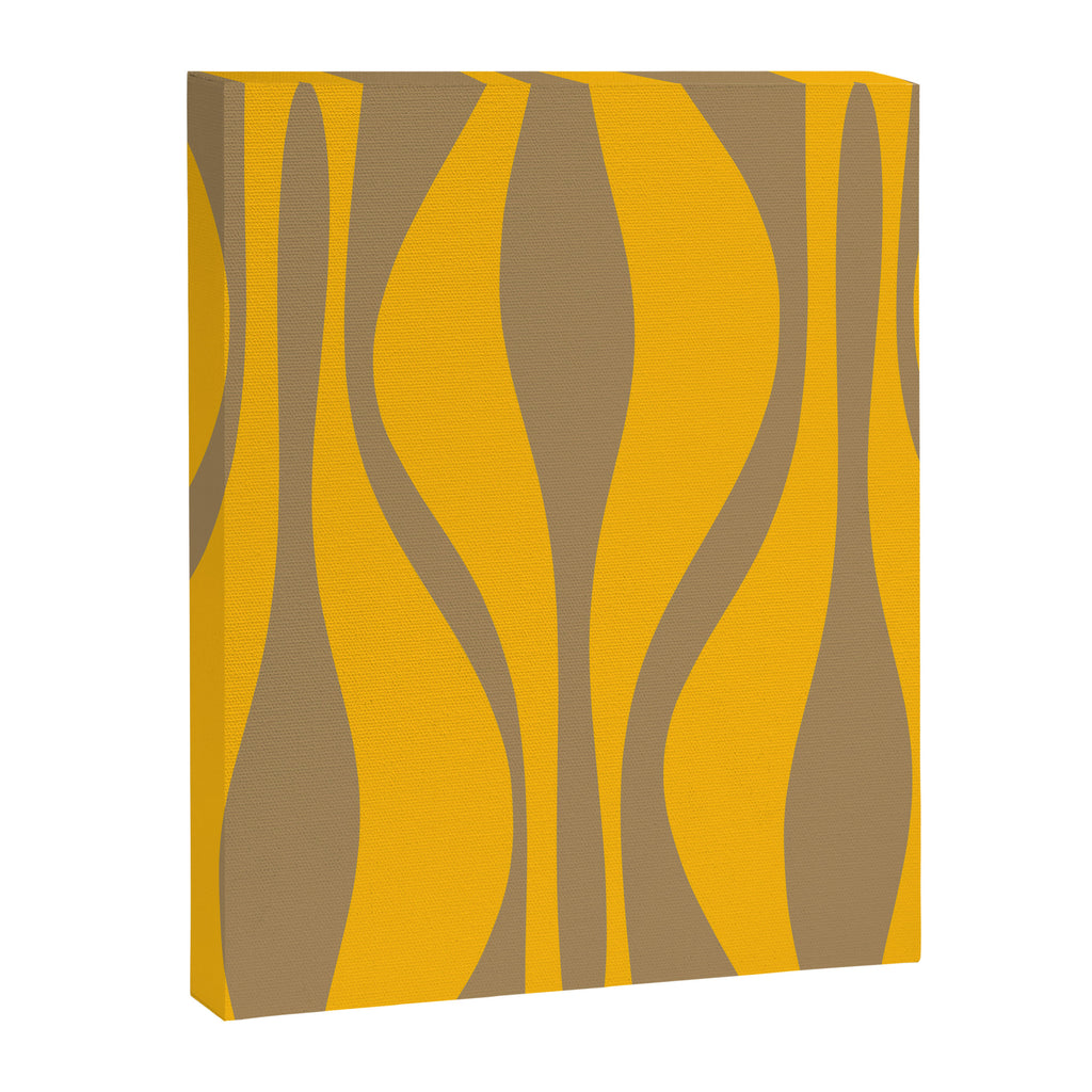 Mid Century Modern Abstract Lounge Pattern in Yellow Orange and Coffee Brown Canvas Print Gallery Image 8
