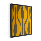 Mid Century Modern Abstract Lounge Pattern in Yellow Orange and Gray Taupe Framed Canvas Print Gallery Image 2