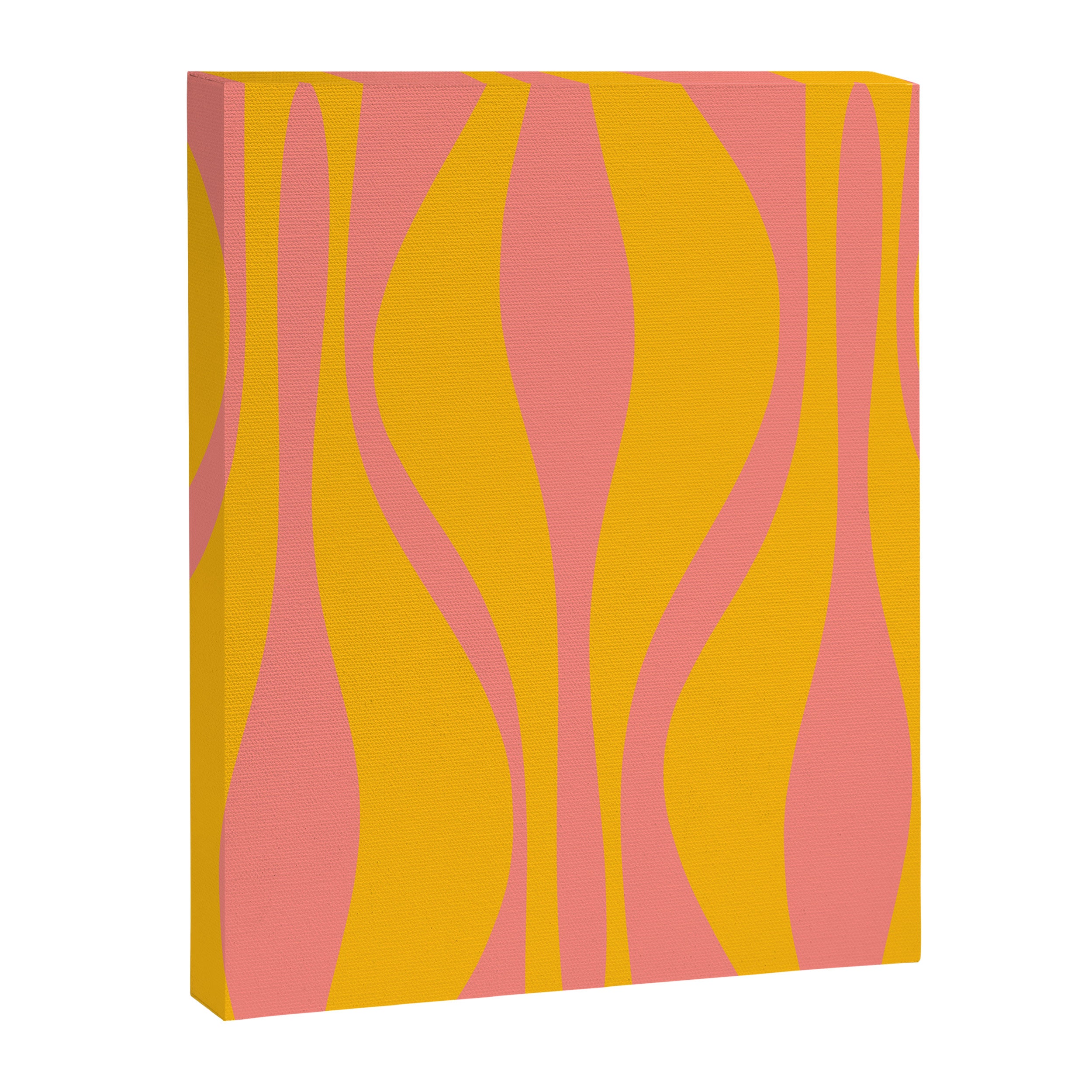 Mid Century Modern Abstract Lounge Pattern in Yellow Orange and Pink Coral Canvas Print Gallery Image 8