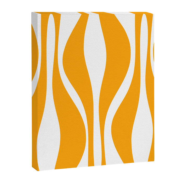 Mid Century Modern Abstract Lounge Pattern in Yellow Orange and White Canvas Print Gallery Image 1