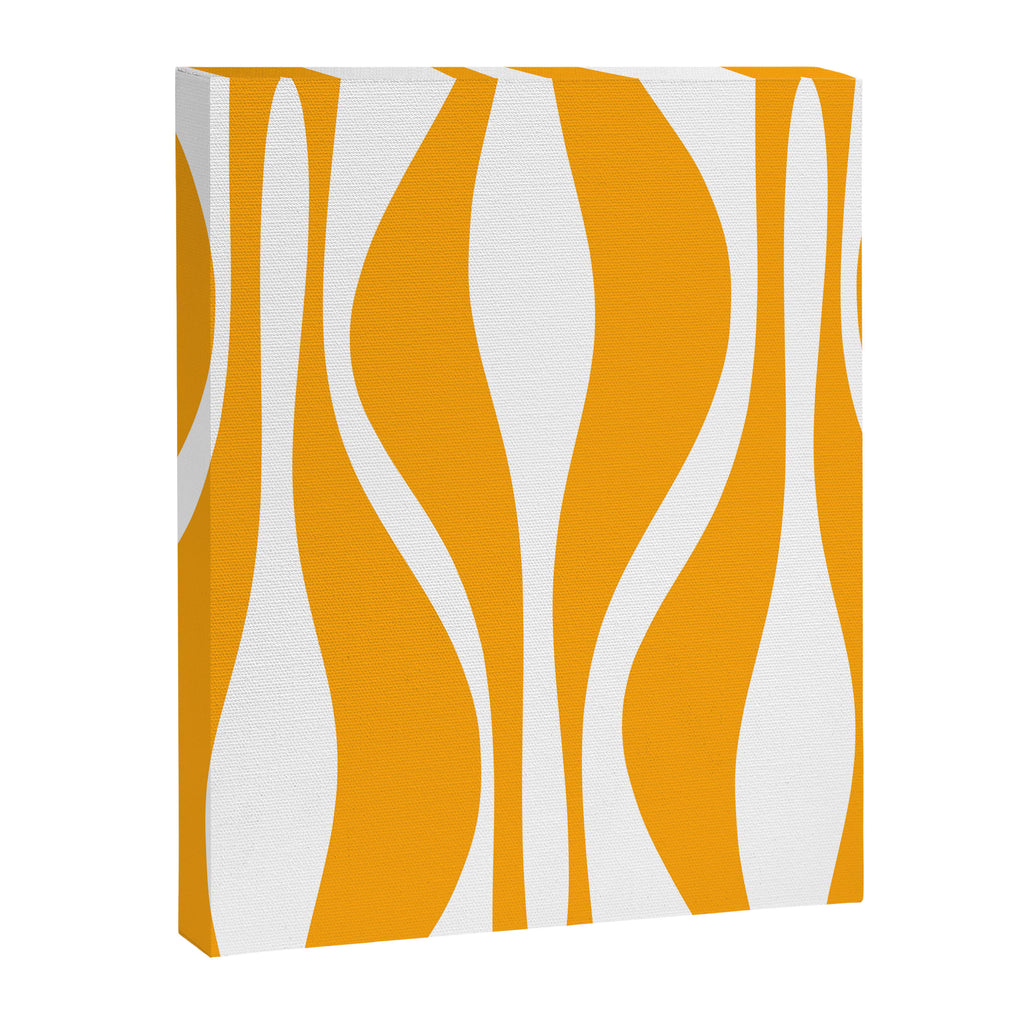 Mid Century Modern Abstract Lounge Pattern in Yellow Orange and White Canvas Print Gallery Image 8
