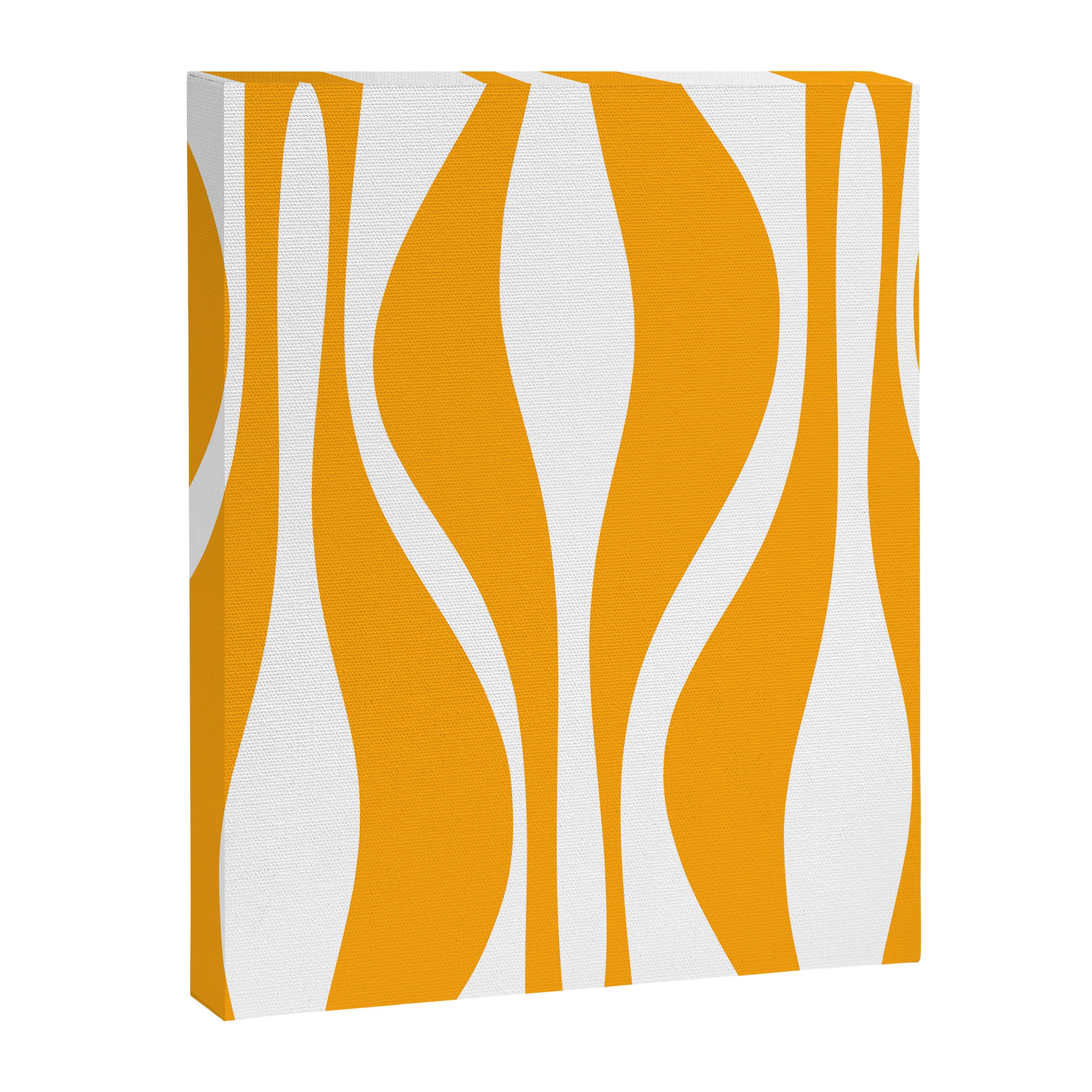 Mid Century Modern Abstract Lounge Pattern in Yellow Orange and White Canvas Print Gallery Image 8