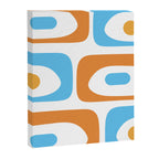 Mid Century Modern Abstract Piquet Blue Orange White Modernist Pattern Canvas Print Gallery Image 8