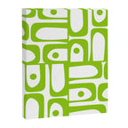 Mid Century Modern Abstract Piquet Multi Pattern in Lime Green and White Canvas Print Gallery Image 8