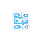 Mid Century Modern Abstract Piquet Pattern Bright Blue and White Art Print Gallery Image 1