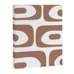 Mid Century Modern Abstract Piquet Pattern in Mocha Brown and White Canvas Print Gallery Image 8