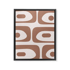 Mid Century Modern Abstract Piquet Pattern in Mocha Brown Latte Framed Canvas Print Gallery Image 8