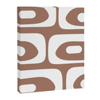 Mid Century Modern Abstract Piquet Pattern Mocha Brown and White Canvas Print Gallery Image 8