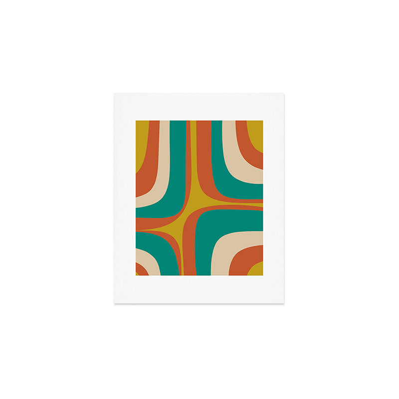 Mid Century Modern Abstract Retro Groove Pattern Art Print Gallery Image 1