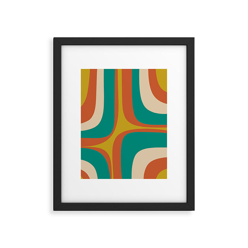 Mid Century Modern Abstract Retro Groove Pattern Framed Art Print Gallery Image 5