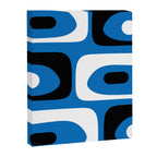 Mid Century Modern Abstract Retro Piquet Minimalist Pattern Blue Black White Canvas Print Gallery Image 8