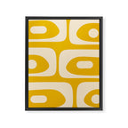 Mid Century Modern Abstract Retro Piquet Minimalist Pattern in Warm Mustard Yellow Framed Canvas Print Gallery Image 8