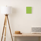 Mid Century Modern Atomic Age Starburst Pattern Lime Green & White Canvas Print Gallery Image 2