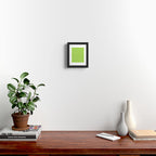 Mid Century Modern Atomic Age Starburst Pattern Lime Green & White Framed Art Print Gallery Image 2