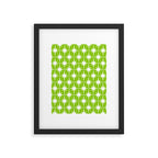 Mid Century Modern Atomic Age Starburst Pattern Lime Green & White Framed Art Print Gallery Image 5