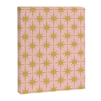 Mid Century Modern Atomic Age Starburst Pattern Pink and Gold  Canvas Print Gallery Image 6