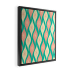 Mid Century Modern Atomic Christmas Abstract Ornaments Blush Pink and Bright Teal Pattern Framed Canvas Print Gallery Image 2