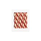Mid Century Modern Atomic Christmas Ornaments Blush Pink and Maroon Pattern Art Print Gallery Image 1