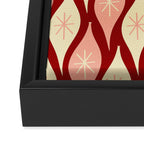 Mid Century Modern Atomic Christmas Ornaments Blush Pink and Maroon Pattern Framed Canvas Print Gallery Image 3