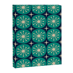 Mid Century Modern Atomic Dots and Stars Retro Pattern in Mid Mod Teal Turquoise Navy Blue Beige Canvas Print Gallery Image 8