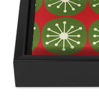 Mid Century Modern Atomic Dots Retro Christmas Pattern Framed Canvas Print Gallery Image 3