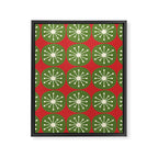 Mid Century Modern Atomic Dots Retro Christmas Pattern Framed Canvas Print Gallery Image 8