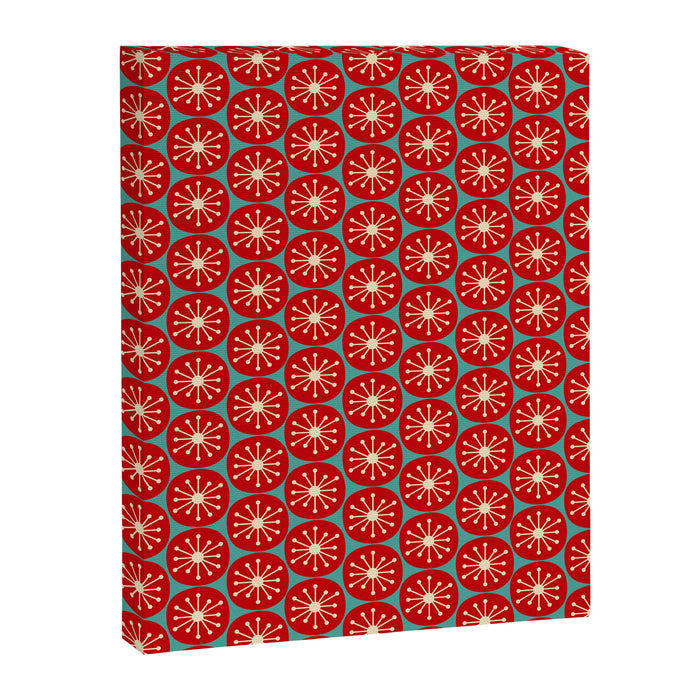 Mid Century Modern Atomic Dots Retro Christmas Pattern in Vintage Red and Turquoise Teal Canvas Print Gallery Image 1