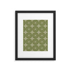 Mid Century Modern Atomic Dots Retro Pattern in Muted Vintage Olive Green Framed Art Print Gallery Image 6
