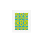 Mid Century Modern Atomic Dots Retro Pattern Lime Turquoise Art Print Gallery Image 1