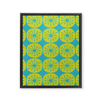 Mid Century Modern Atomic Dots Retro Pattern Lime Turquoise Framed Canvas Print Gallery Image 8