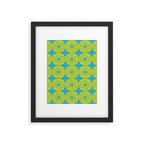 Mid Century Modern Atomic Dots Retro Pattern Lime Turquoise Framed Art Print Gallery Image 6