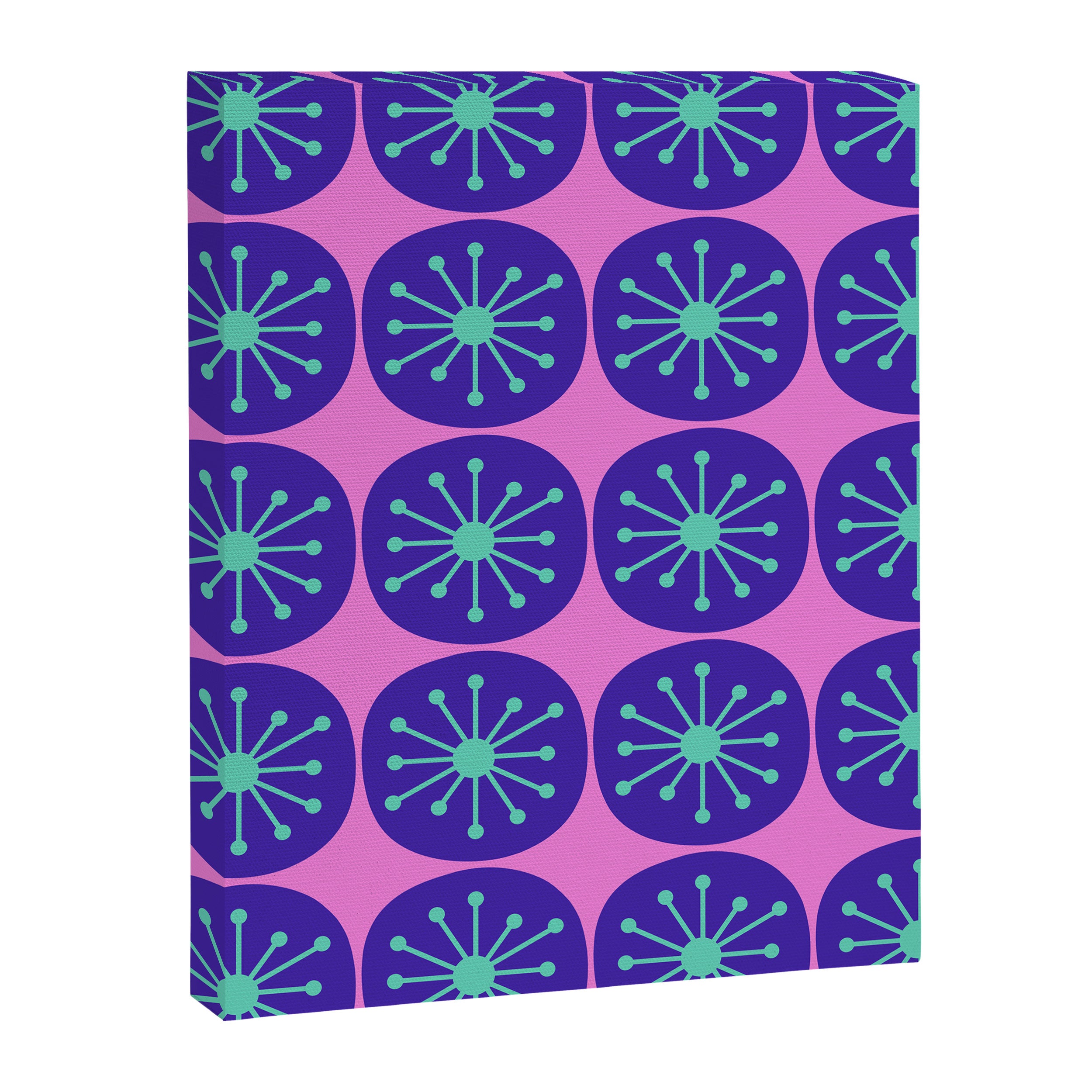 Mid Century Modern Atomic Dots Retro Pattern Purple Pink Canvas Print Gallery Image 8