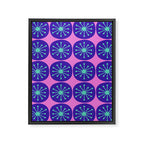 Mid Century Modern Atomic Dots Retro Pattern Purple Pink Framed Canvas Print Gallery Image 8