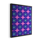 Mid Century Modern Atomic Dots Retro Pattern Purple Pink Framed Canvas Print Gallery Image 2