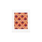 Mid Century Modern Atomic Drops Bright Retro Orange Blue Beige Pattern Art Print Gallery Image 1