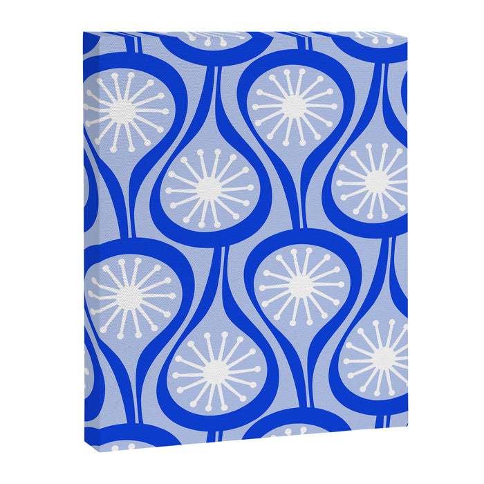 Mid Century Modern Atomic Drops Light Blue Royal Blue Canvas Print Gallery Image 1