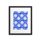 Mid Century Modern Atomic Drops Light Blue Royal Blue Framed Art Print Gallery Image 6